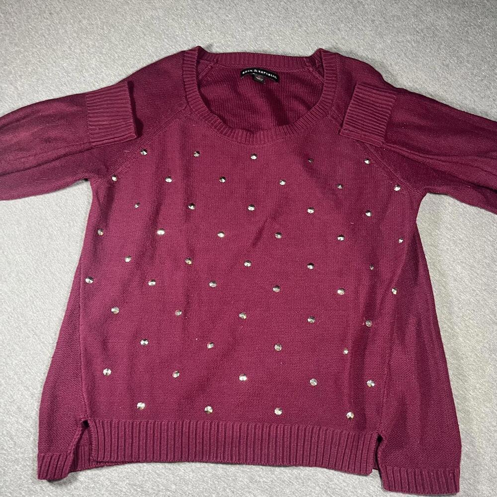 Rock & Republic Women's Medium Sweater with Studded Detail - Picture 2 of 6
